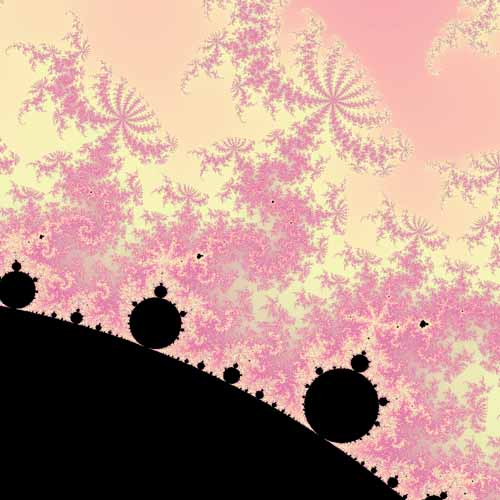 Mandelbrot shape : The black shapes are the source of the new images