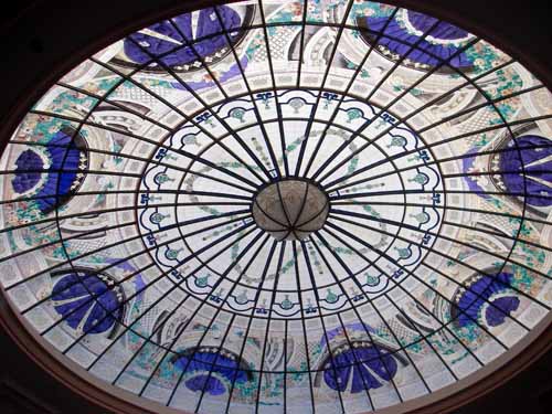Circular painted glass roof