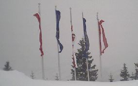 Flags on Schmittenhöhe, near Zell-am-See