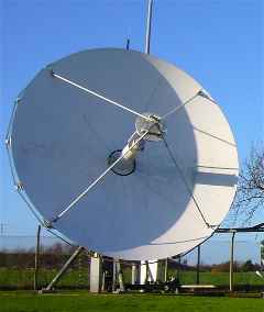 Large teleport hub satellite dish