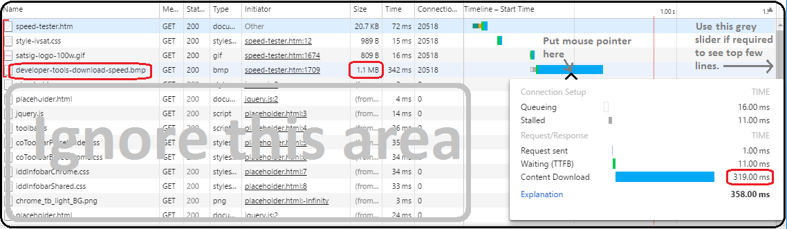 Chrome developer tools screen