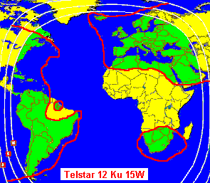 Telstar 12 Ku footprints