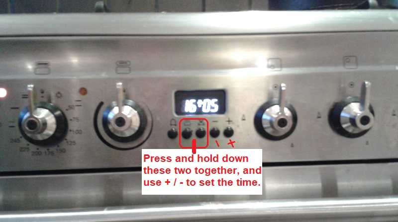 Adjusting the time clock on the control panel of SMEG cooker
