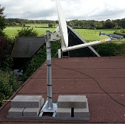 Tooway satellite dish mounted on flat roof