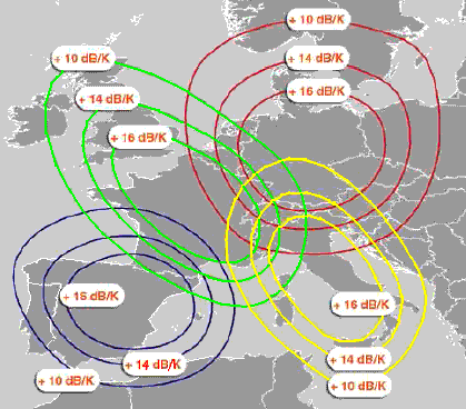 Tooway  uplink spot beam coverage