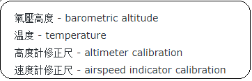 Japanese translation airspeed altimeter calibration