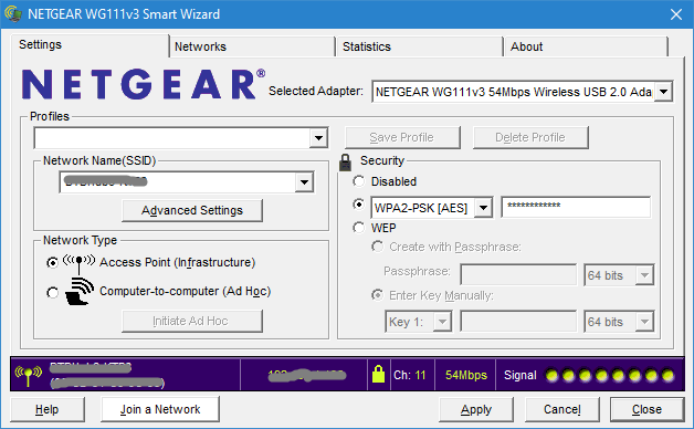 netgear wg111v2 smart wizard settings