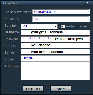 p2p client email configuration