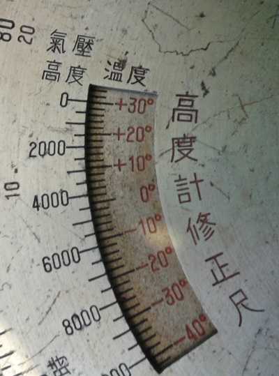 Altitude correction adjustment scale