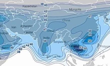 iDirect coveage of Asia on ABS-1 satellite