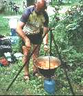 Hungarian goulash - a great cycling pic-nic stirred by Charlie