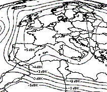 Eutelsat W3A Europe uplink beam G/T contours