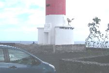 Lighthouse with satellite VSAT dish