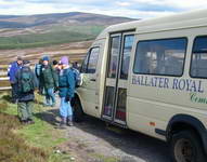 Setting off from the mini-bus on one of out hill walks, this time along old military road towards Corgarff Castle.