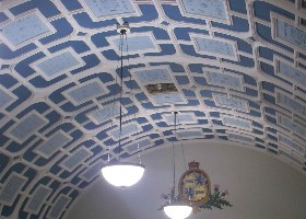 Ceiling of the Old Union Diner, where the afternoon country dance walk throughs were held